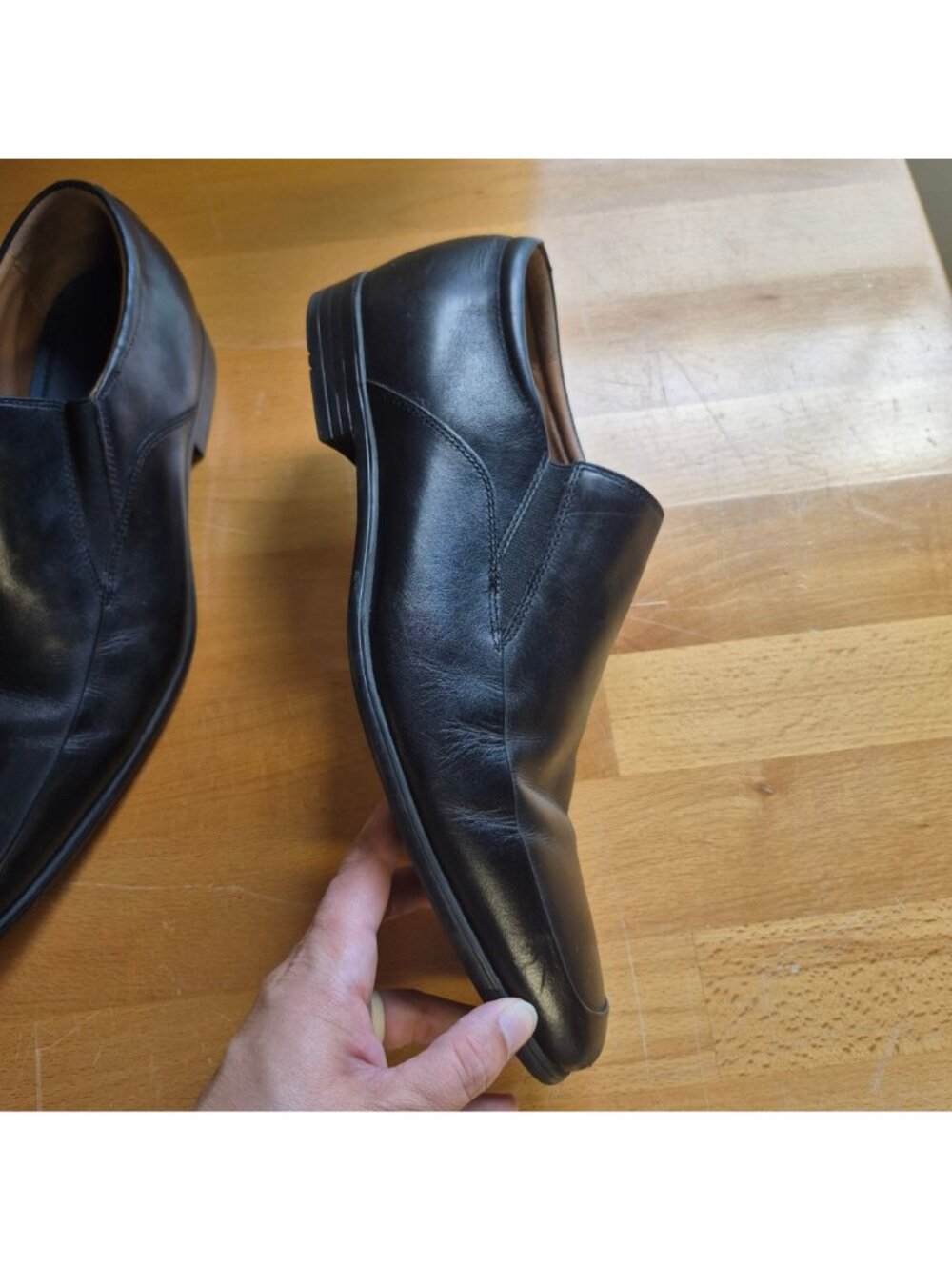 Gordon Rush Mens Black Leather Slip-On Dress Shoes Size 10.5 - Picture 5 of 7